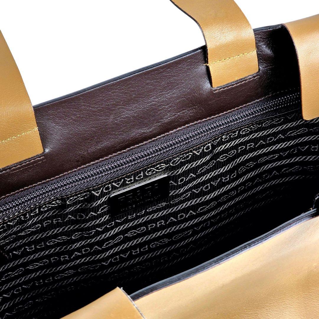 美品 プラダ PRADA レザー トートバッグ ビジネスバッグ ブリーフケース