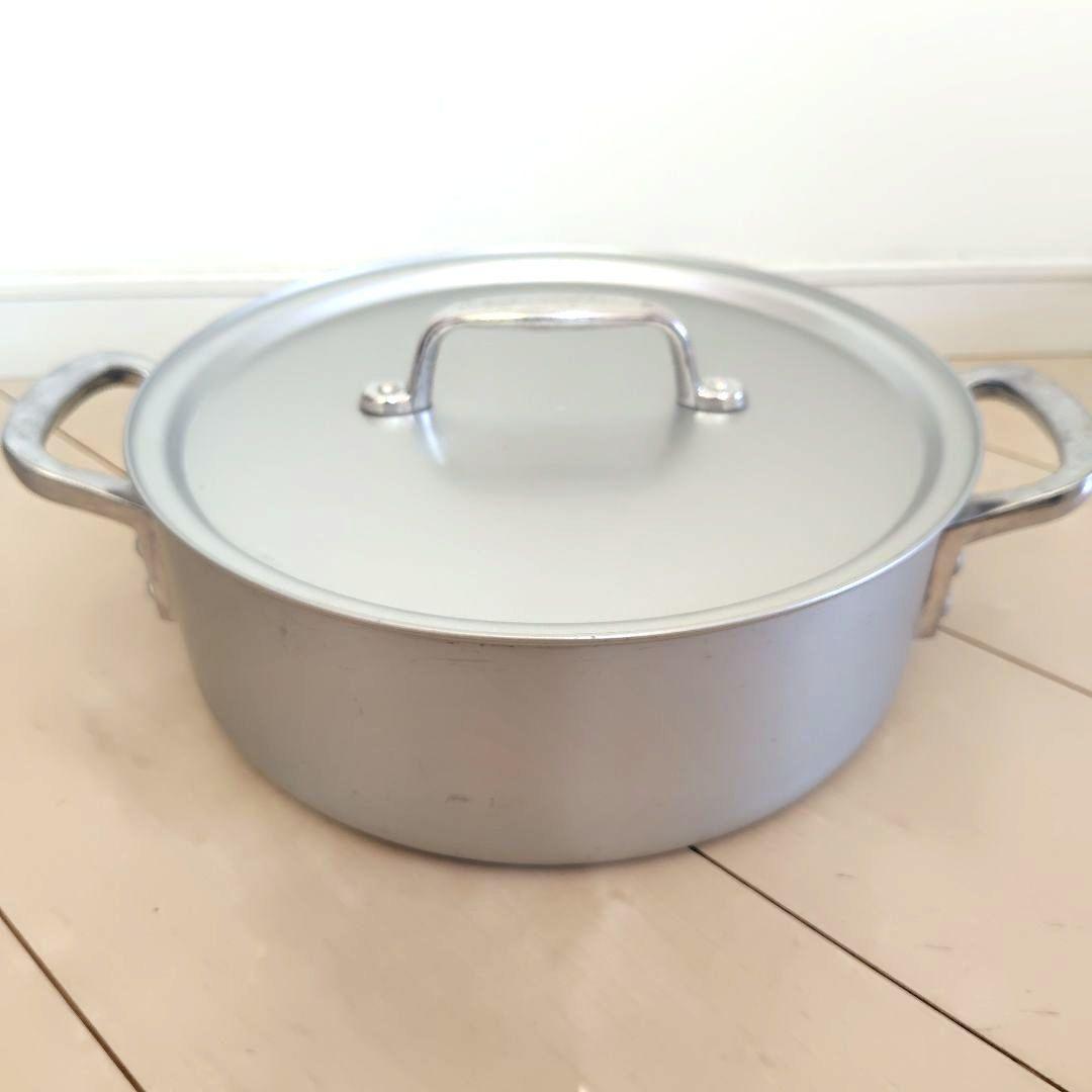 アルミ製 両手鍋(27cm)とお玉のセット 業務用