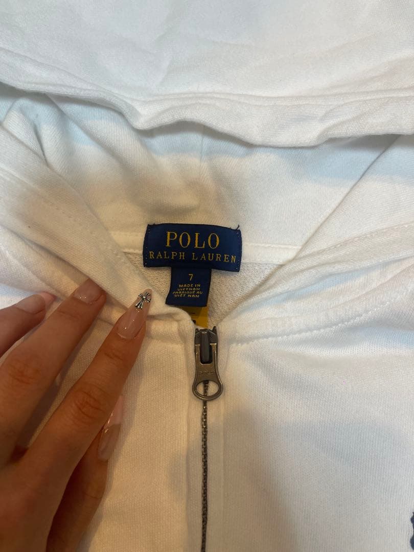 Polo Ralph Lauren ホワイト パーカー XS 春カラー　現行タグ