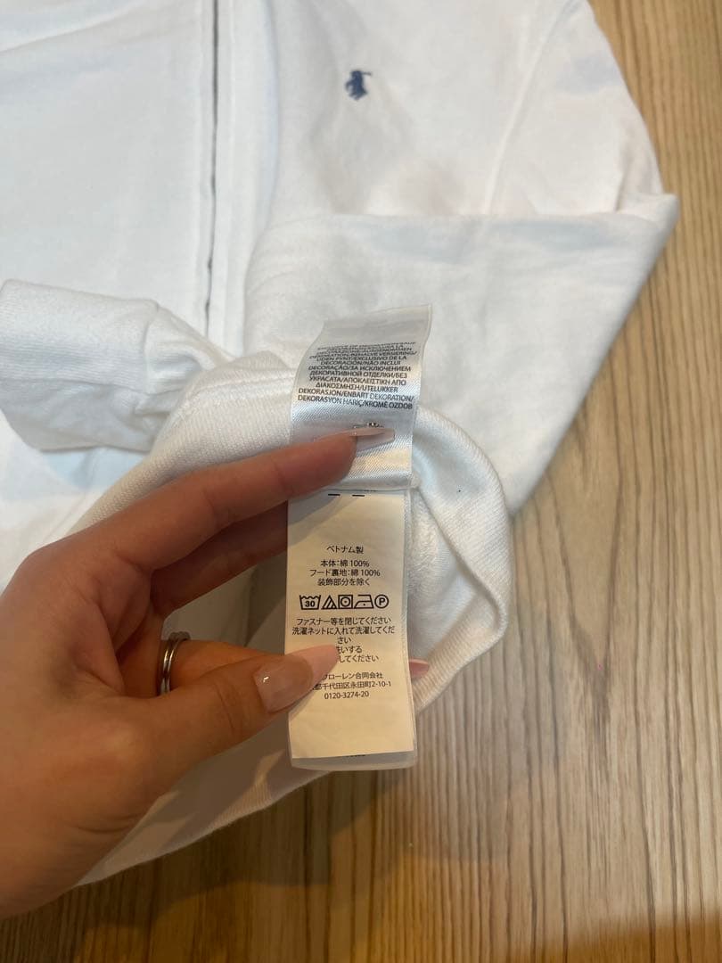 Polo Ralph Lauren ホワイト パーカー XS 春カラー　現行タグ