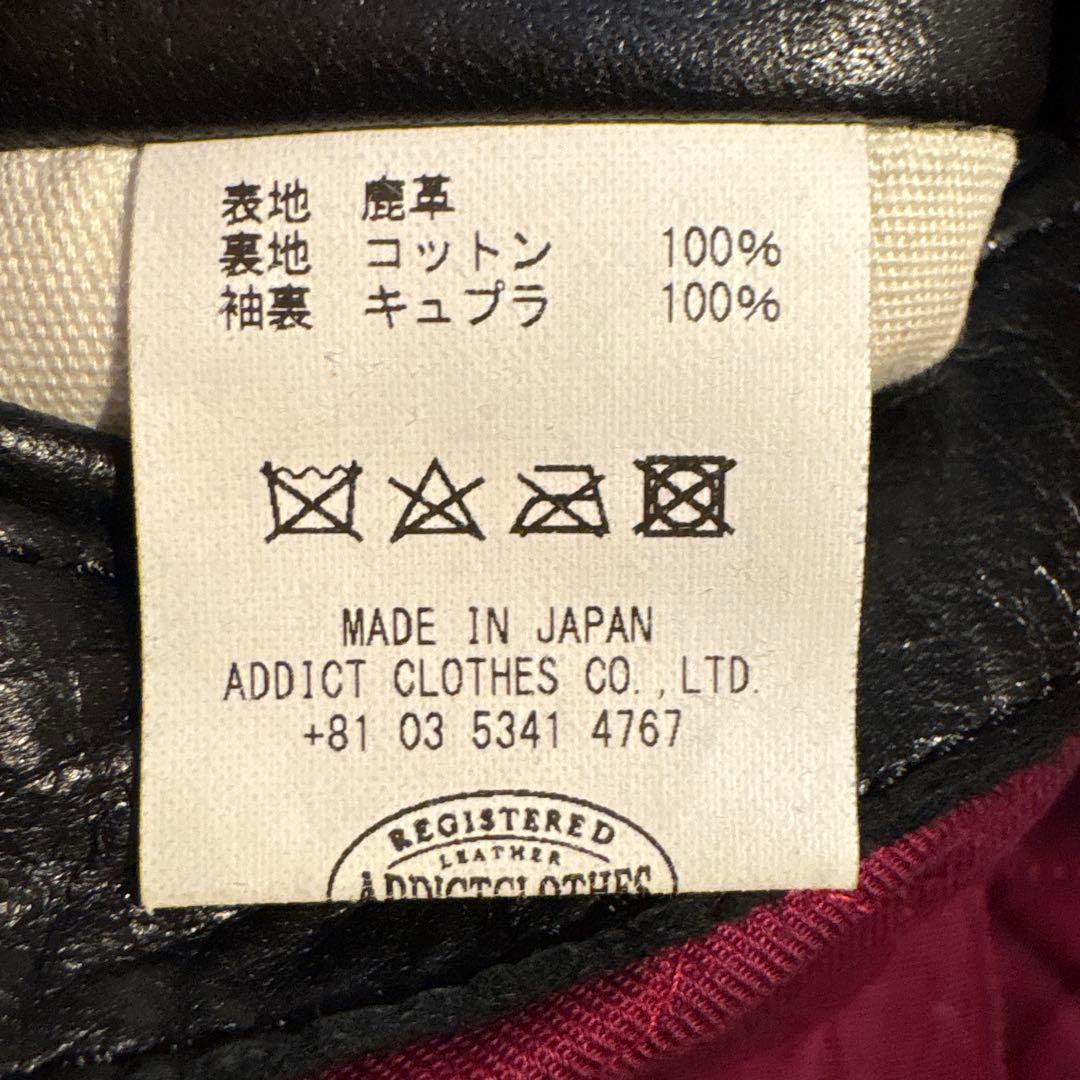 ★Addict Clothes レザージャケット ブラック ディアスキン 38