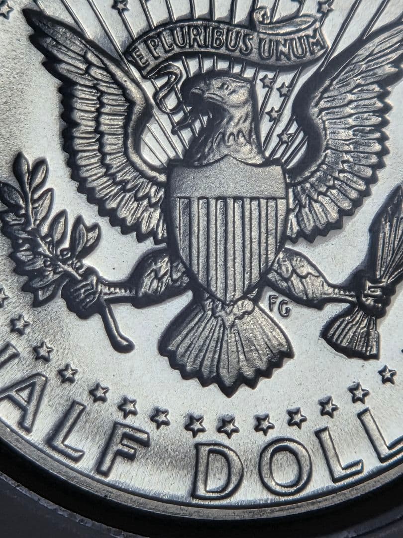 (プルーフ)アメリカ合衆国　ケネディ大統領　ハーフダラー銀貨　1964
