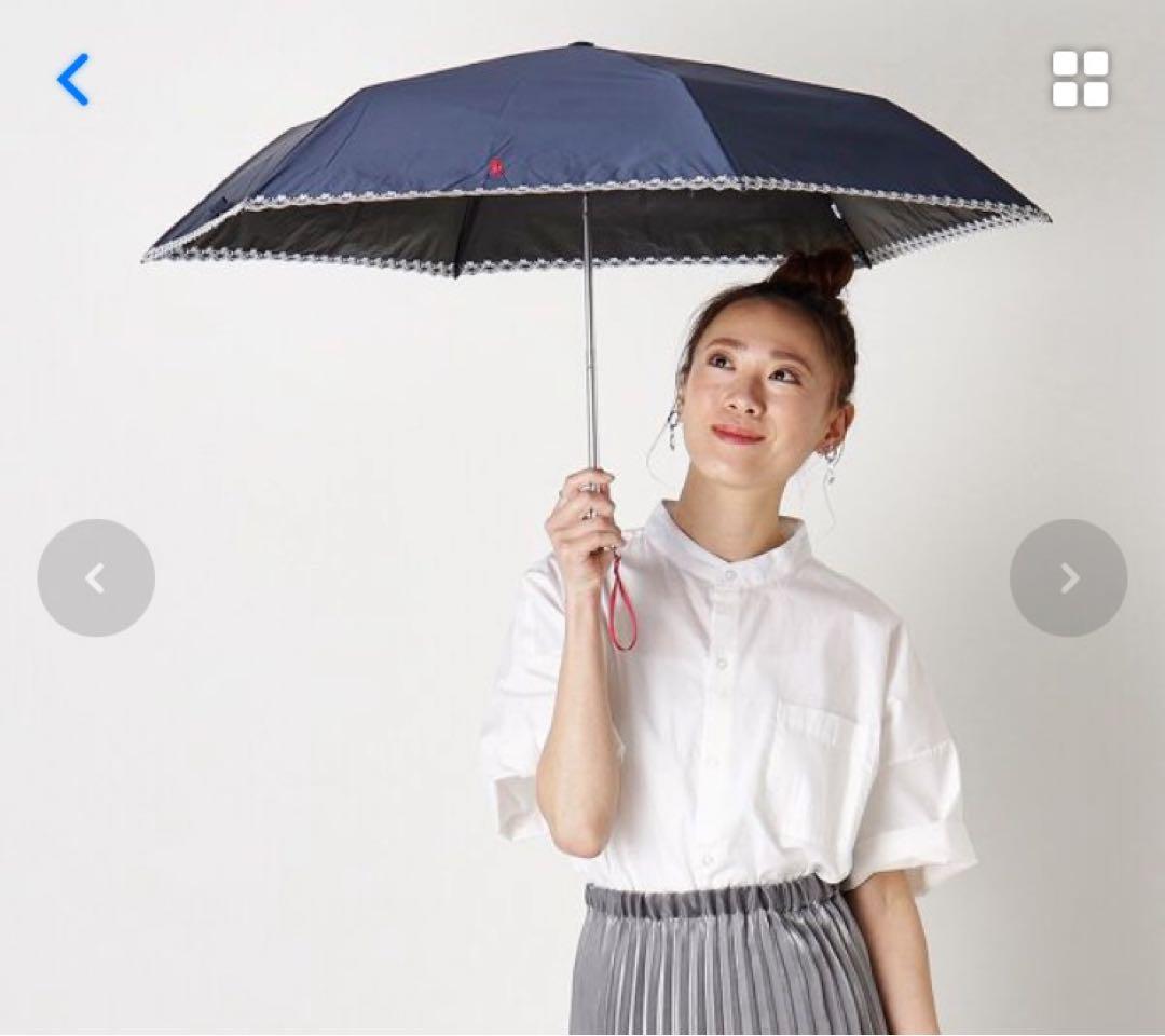 美品ポロラルフローレン 折り畳み日傘ネイビー晴雨兼用/遮光UV99%紺ポニー刺繍
