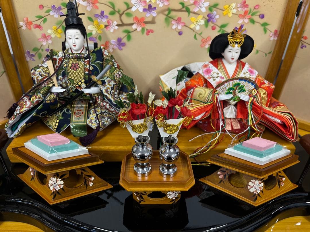 久月　雛人形　親王飾り　雅　木目桐収納　極美品