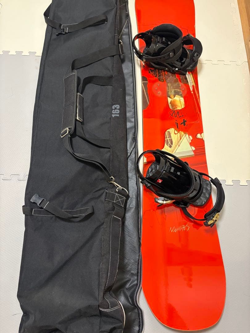 SALOMON スノーボード オレンジ バインディング付き