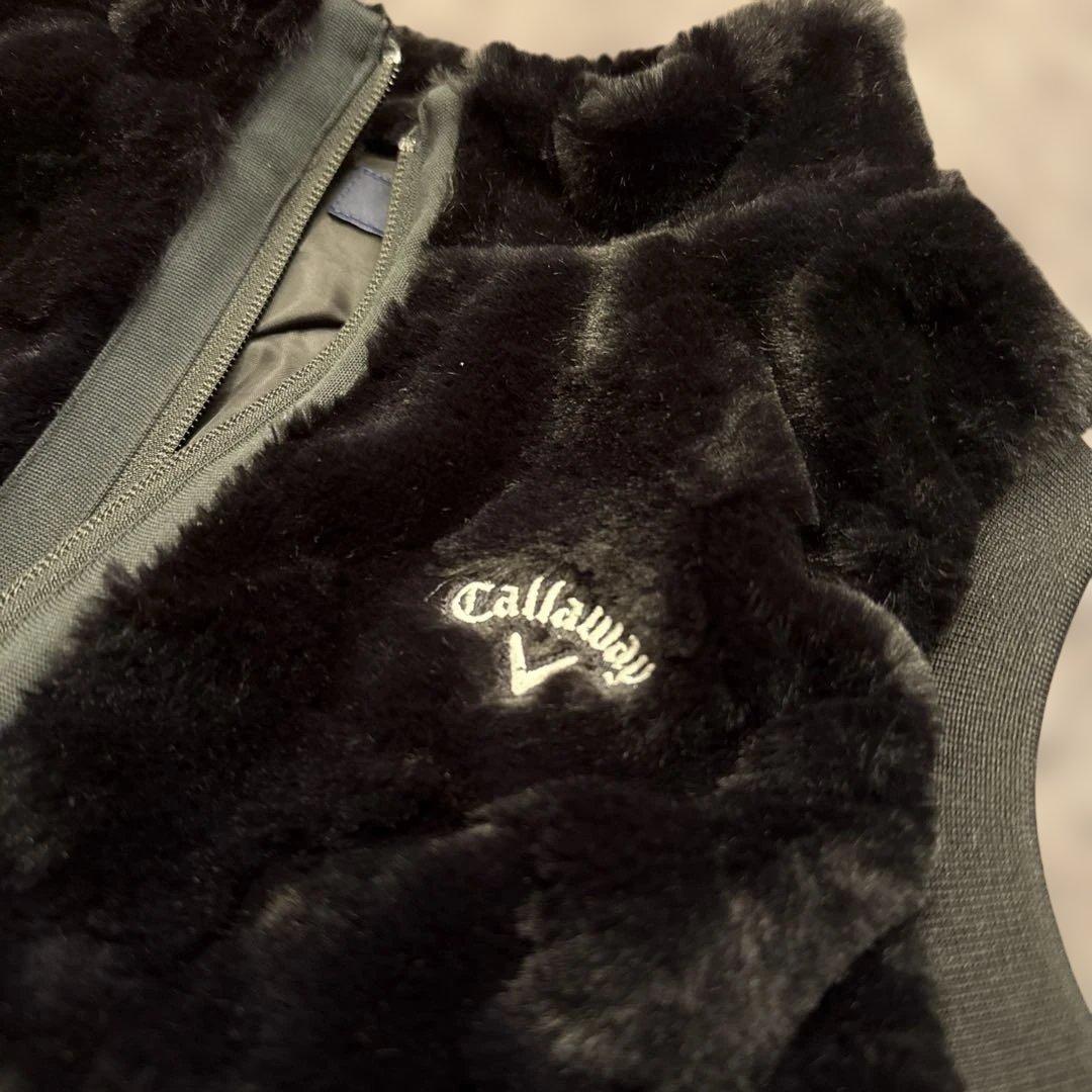 Callaway 黒 ベスト　キャロウェイ　ファー　美品　ゴルフ　レディース