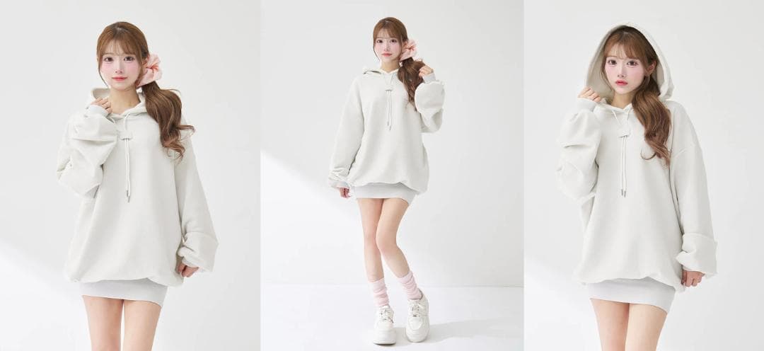 ダーリッチ darich カラーラメスウェットミニワンピース グレー FL