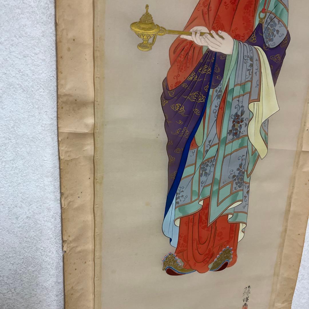 聖徳太子尊影掛け軸　飾り物　模様替え　DIY レトロ品　ルームアイテム