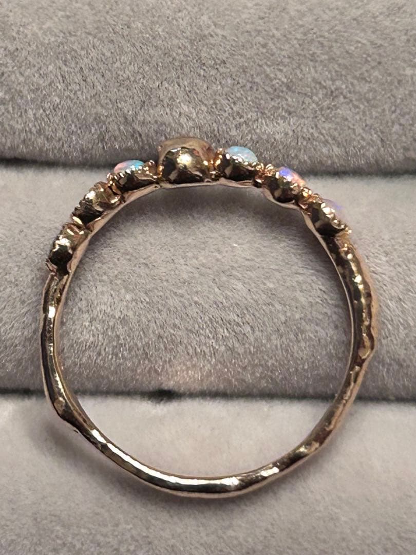 Cloche クロチェ K10 スカル オパール リング