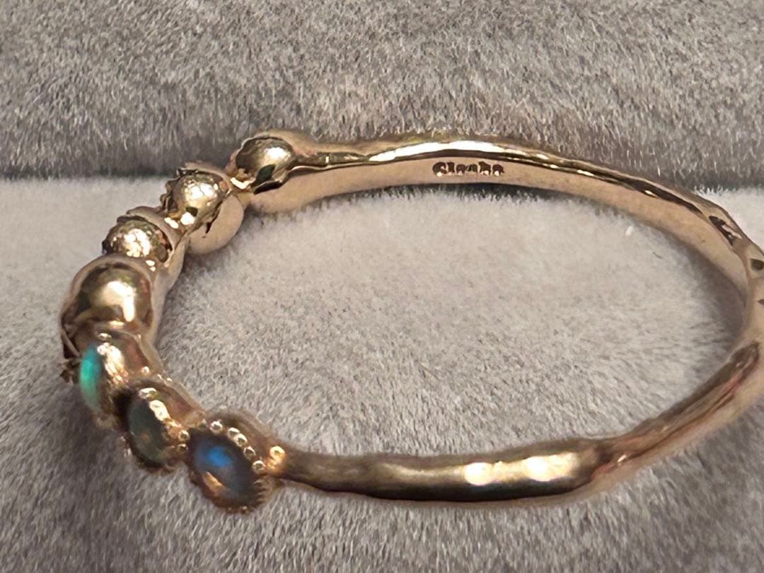 Cloche クロチェ K10 スカル オパール リング