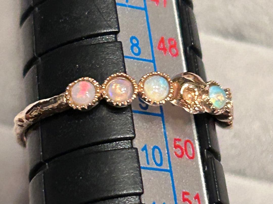 Cloche クロチェ K10 スカル オパール リング