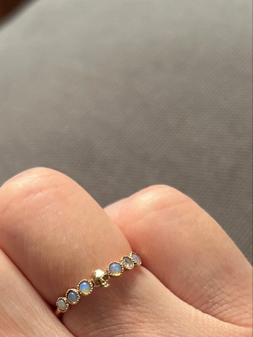Cloche クロチェ K10 スカル オパール リング