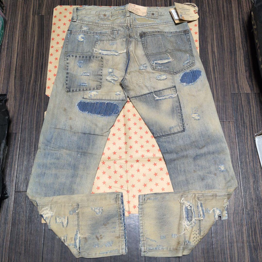 レア未使用タグ付きDenim&Supply ダメージ加工デニム