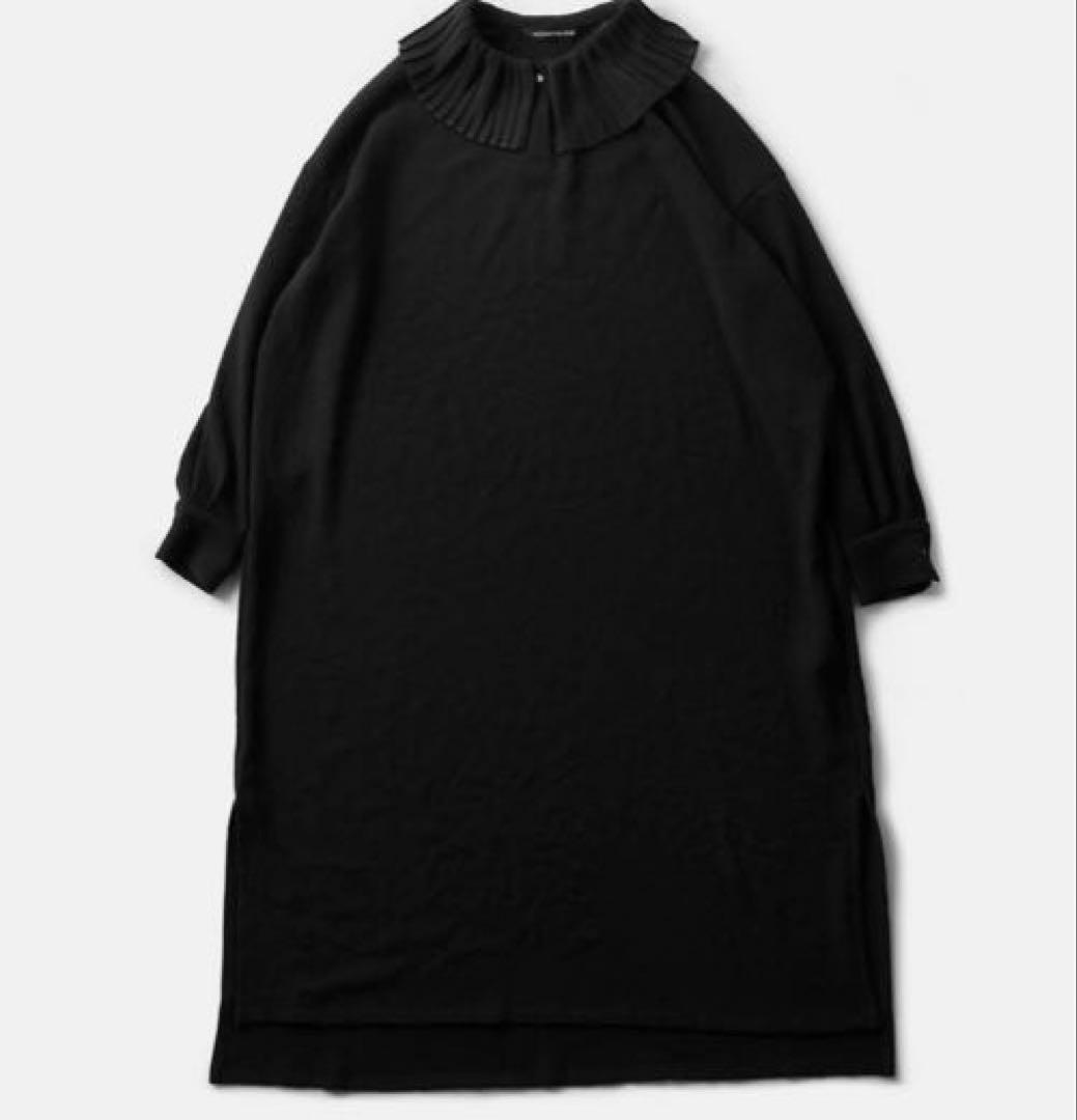 mizuiro ind ミズイロインド プリーツカラー ワンピース 黒