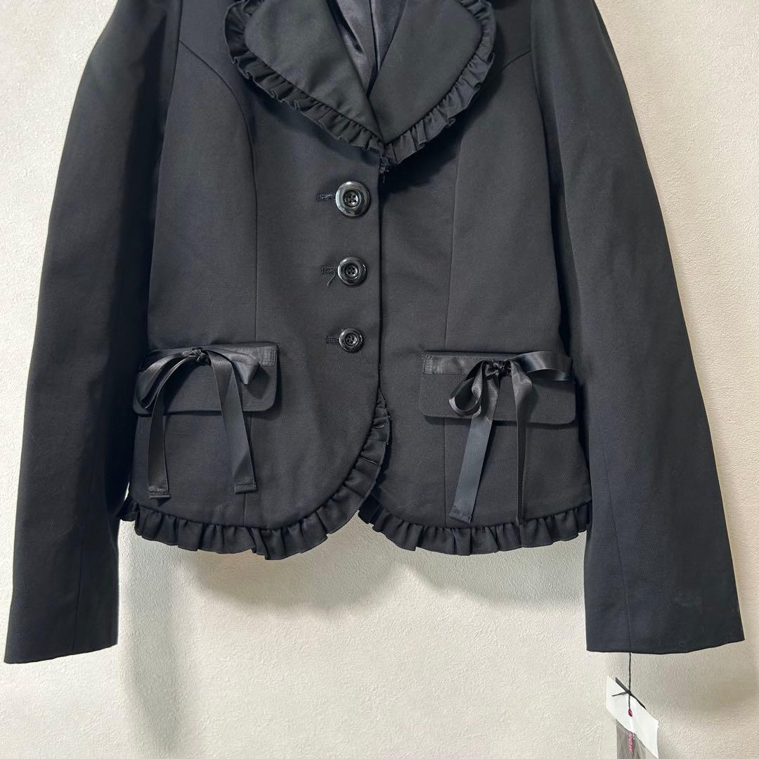 新品タグ付✨PEACE NOWピースナウ フリル リボン ジャケット 黒 y2k