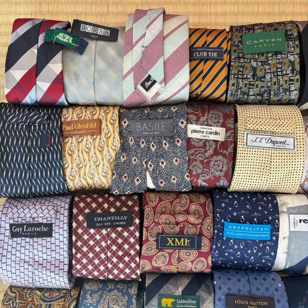 ハイブランドネクタイ 50本セット 全てシルク ヴィトン エルメス まとめ売り