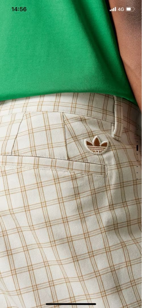 adidas originalsチェックパンツ(ベージュ色)