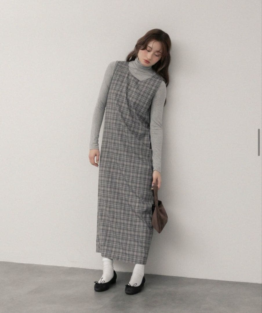 ヘイリスHEILIS チェックロングドレス