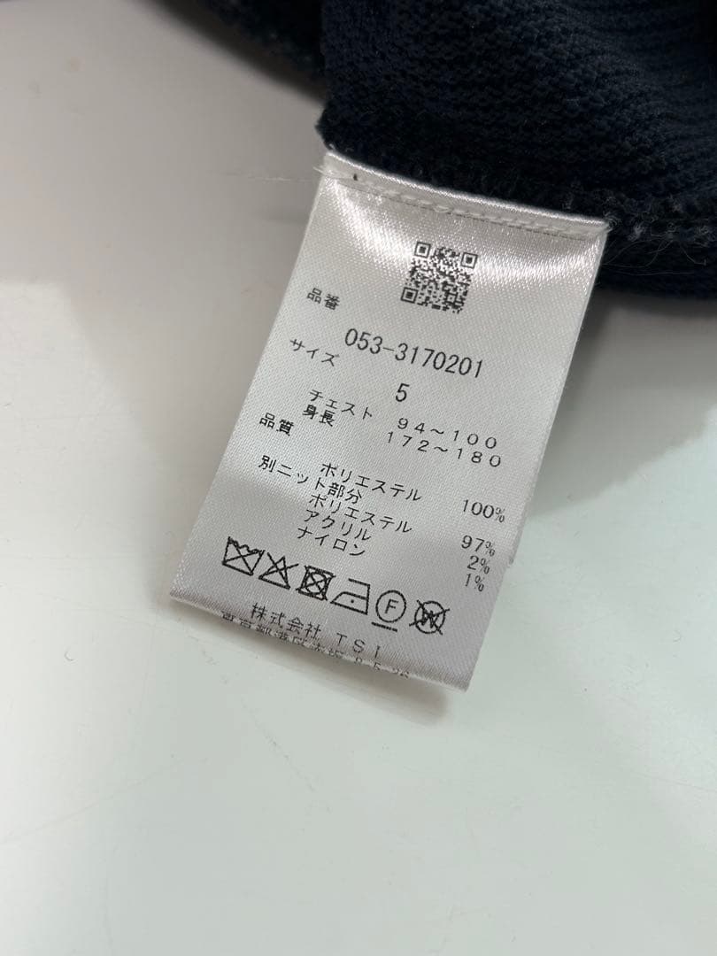 サイズ5★パーリーゲイツハイブリッドコットンクルーネックプルオーバー濃紺ネイビー