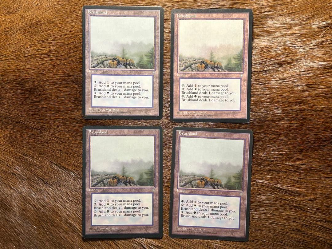 MTG 低木林地 Brushland 4枚セット ICE 初版