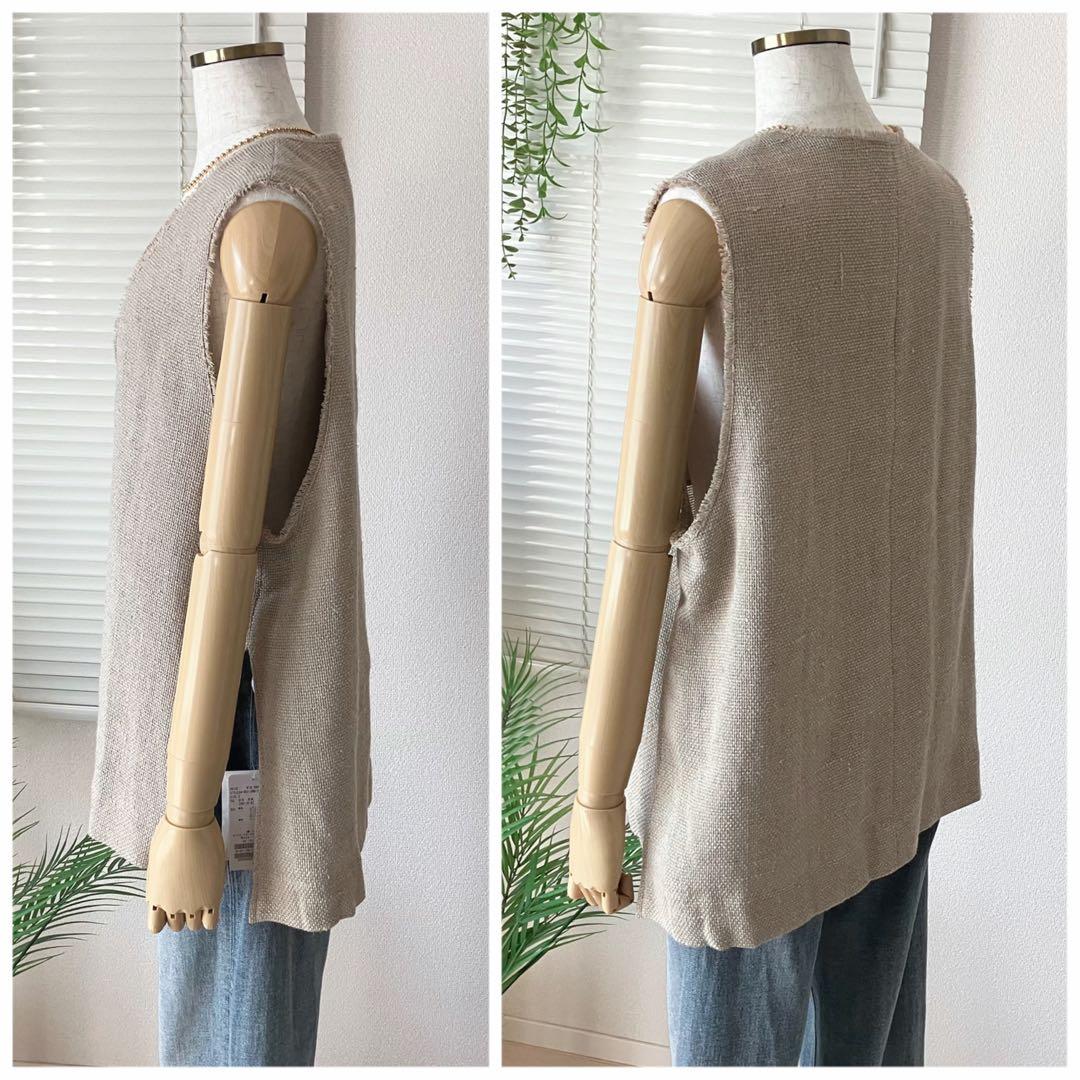 【新品】Spick & Span リネンツイードベスト ベージュ