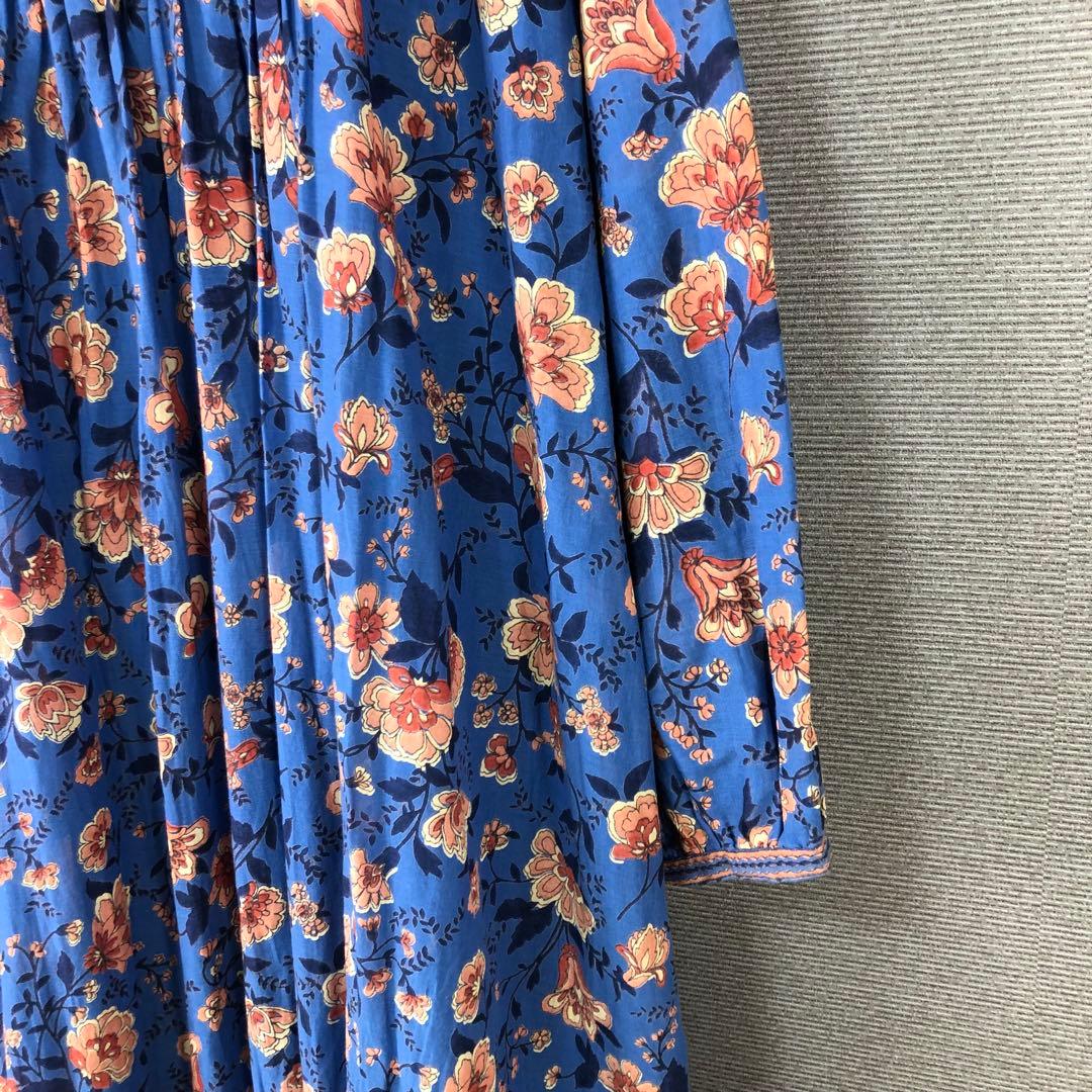 THE SHINZONE HOLI DRESS ブルー 花柄 ロングワンピース
