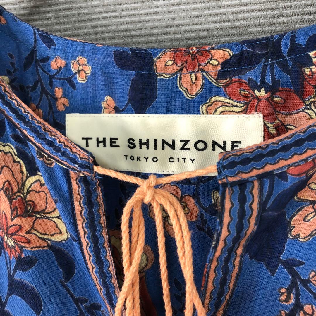 THE SHINZONE HOLI DRESS ブルー 花柄 ロングワンピース