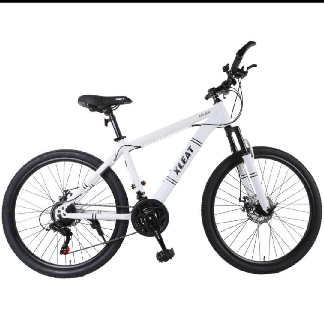 マウンテンバイク 26インチ シマノ製 21段変速 MTB 自転車 ホワイト