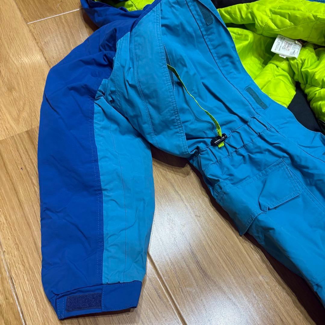 ノースフェイス キッズ スノーウェア 120 つなぎ スキーウェア ブルー