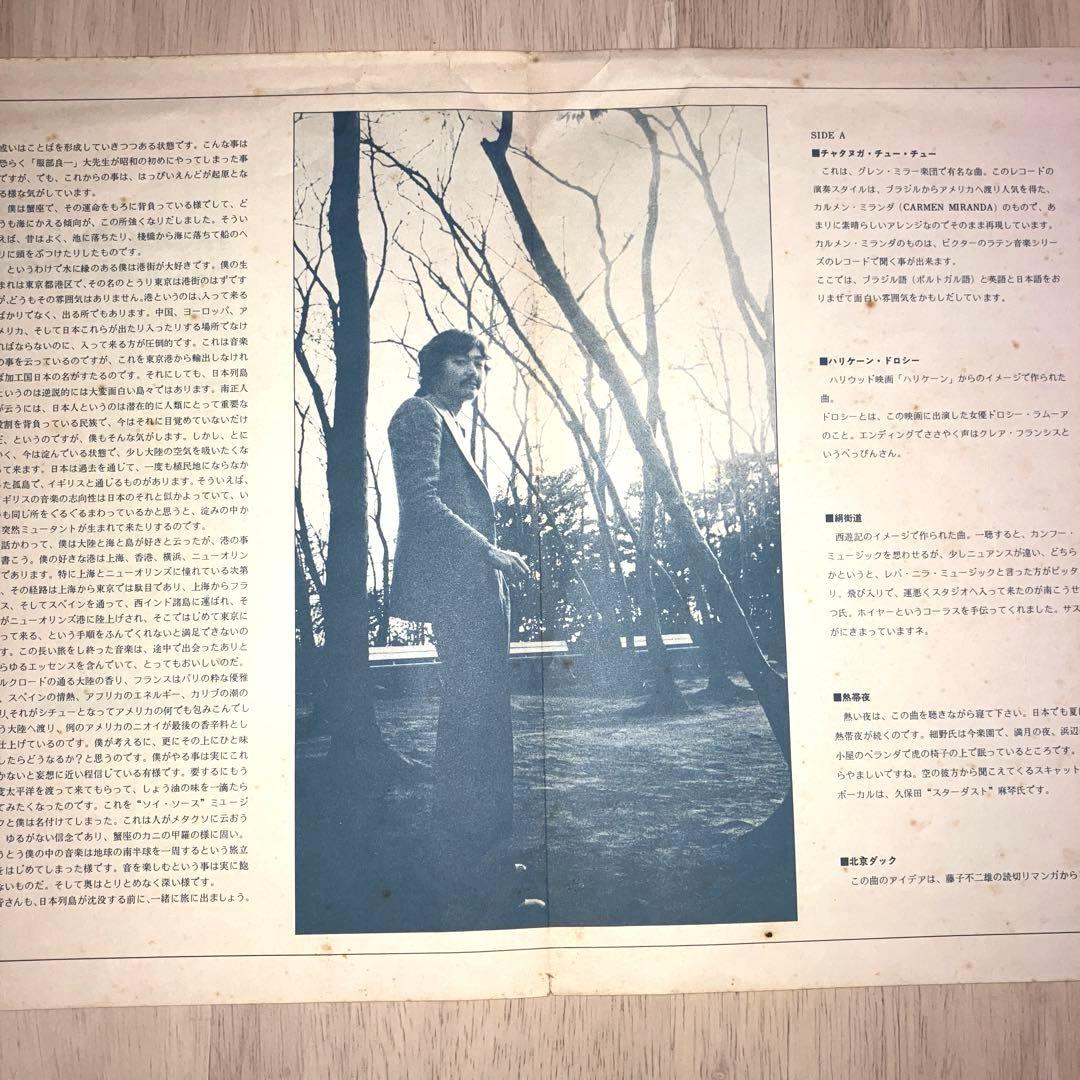 美盤‼︎オリジナル盤　細野晴臣　「トロピカル・ダンディ」