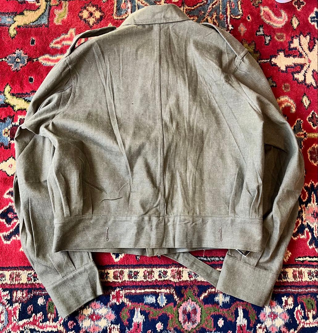 1954s デッドストック　イギリス軍　バトルドレス　グリーンデニムジャケット