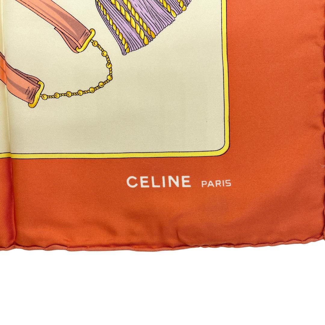 CELINE セリーヌ スカーフ シルク タッセル 鎖