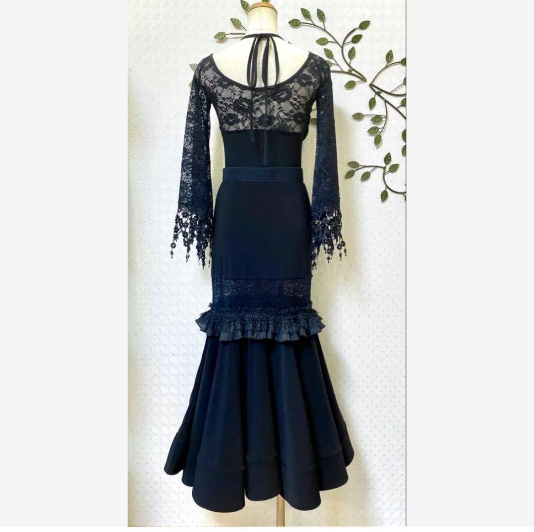 社交ダンス★新品★レッスンウェア★レオタード★スカート★ベルト★セット★レース