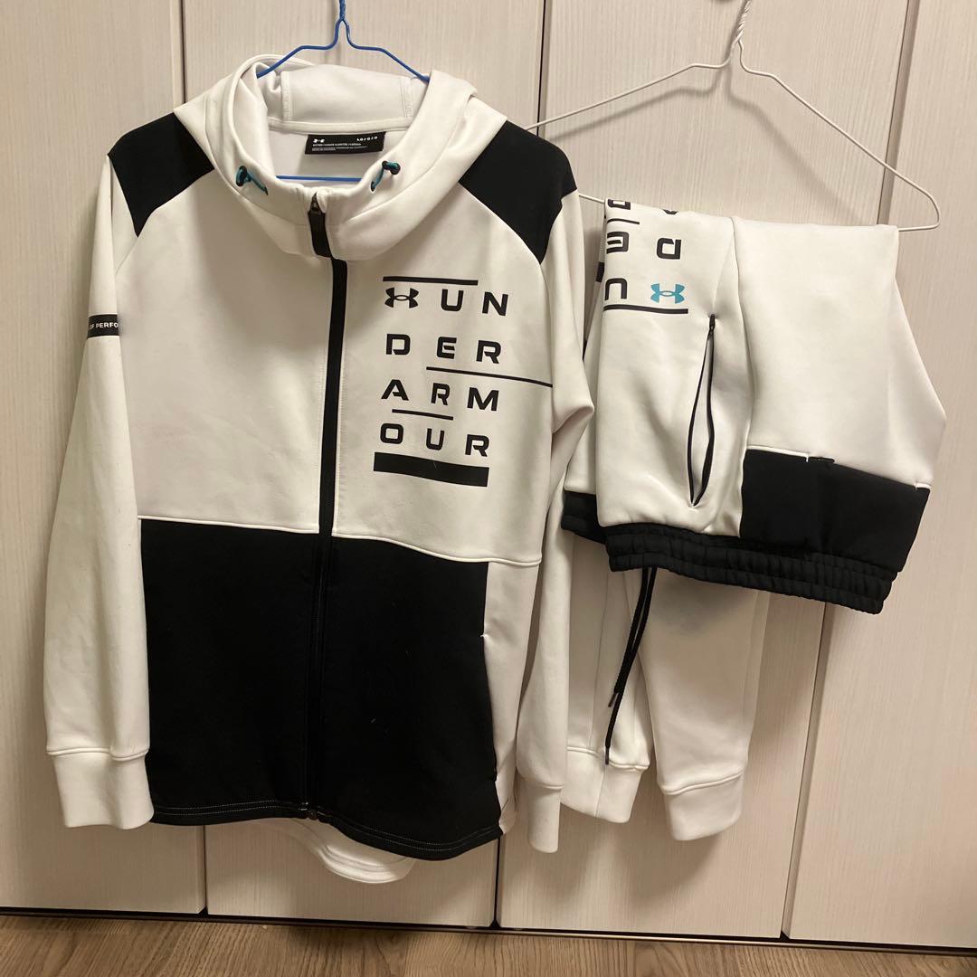 UNDER ARMOUR ジャージ上下セット ホワイト/ブラック