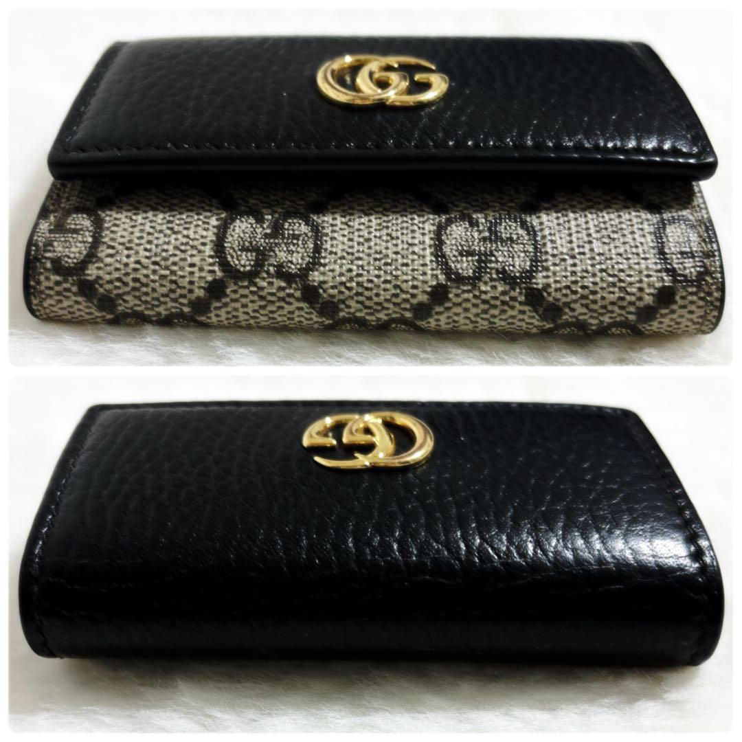 GUCCI グッチ　キーケース　6連　GG マーモント　ブラック