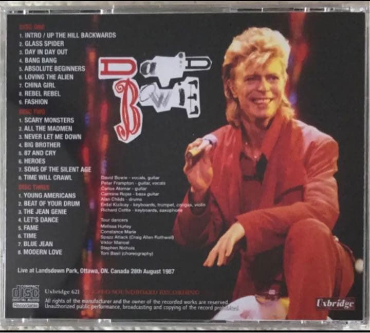 SBD！3枚組！David Bowie/ Ottawa 1987