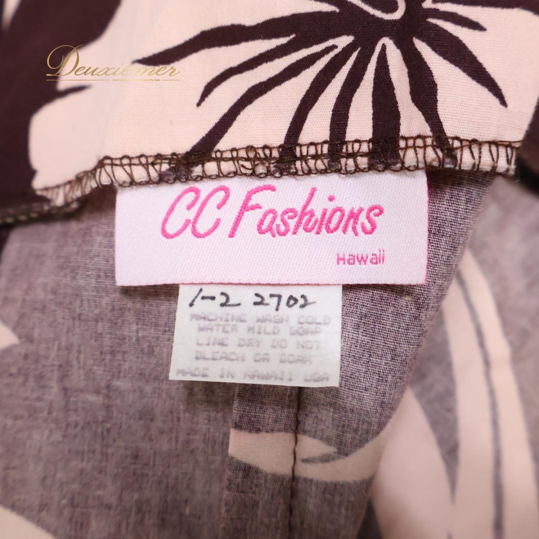 【美品 ハワイ製 フラダンス衣装】ブラウン CC Fashions ワンピース