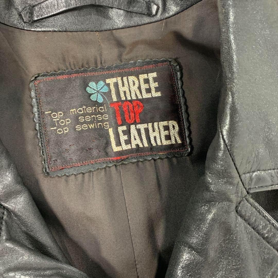 [THREE LEATHER][ヴィンテージ] [牛革]レザージャケット 高級