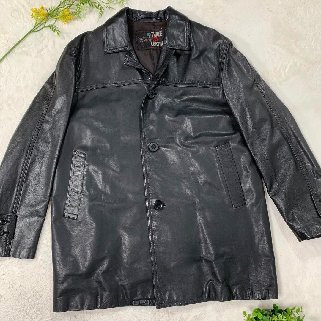 [THREE LEATHER][ヴィンテージ] [牛革]レザージャケット 高級