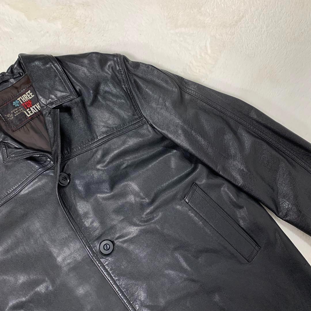 [THREE LEATHER][ヴィンテージ] [牛革]レザージャケット 高級