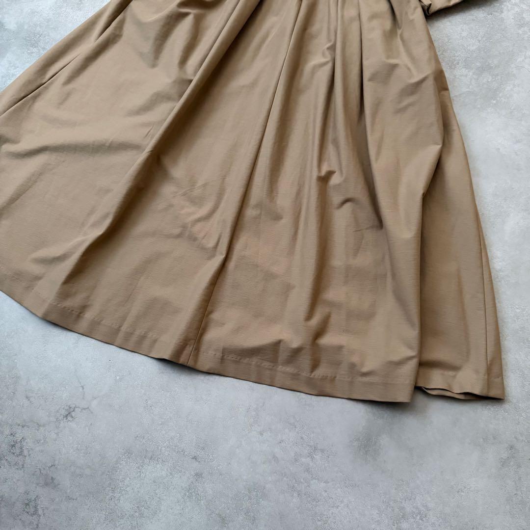 美品　ebure コットン カシュクール フレアワンピース ベージュ 38