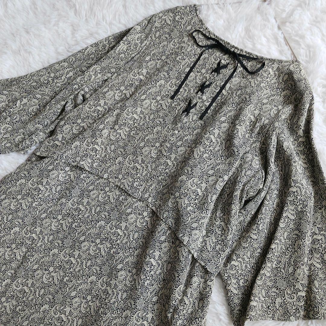 極美品♥アズノウアズ オオラカ ペイズリー ワンピース リボン レース 大きい