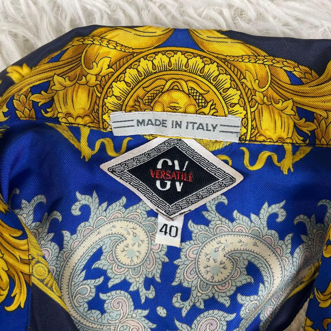 【希少 vintage】ヴェルサーチ☆長袖 シルクシャツ メデューサ バロック