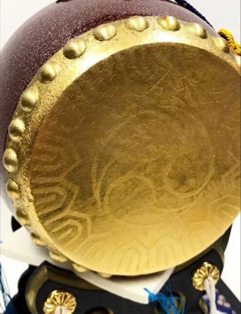 太鼓◇金箔押し◇本皮◇昭和レトロ◇五月人形道具-2