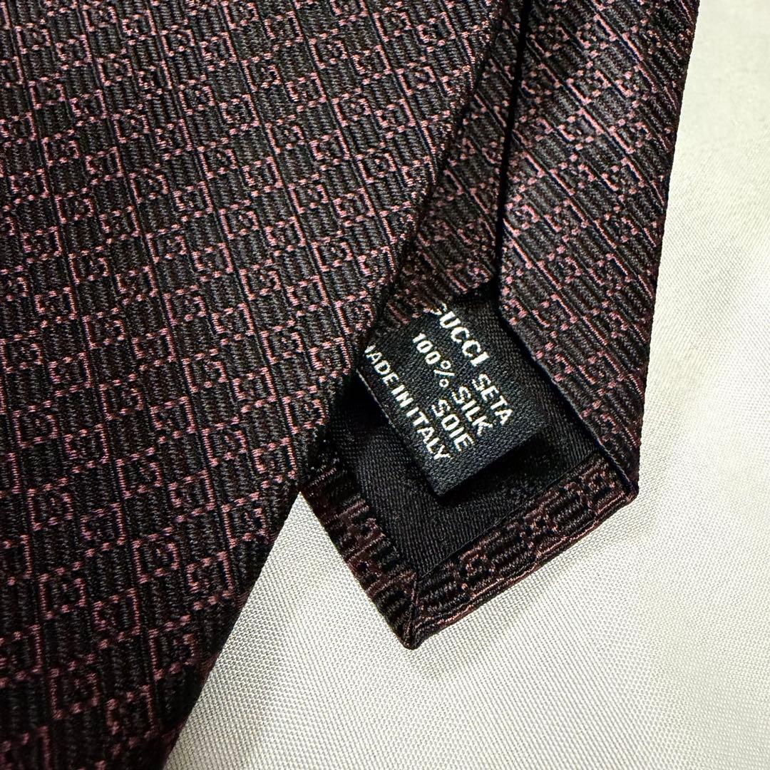 ★美品★GUCCI ネクタイ ブラウン シルク