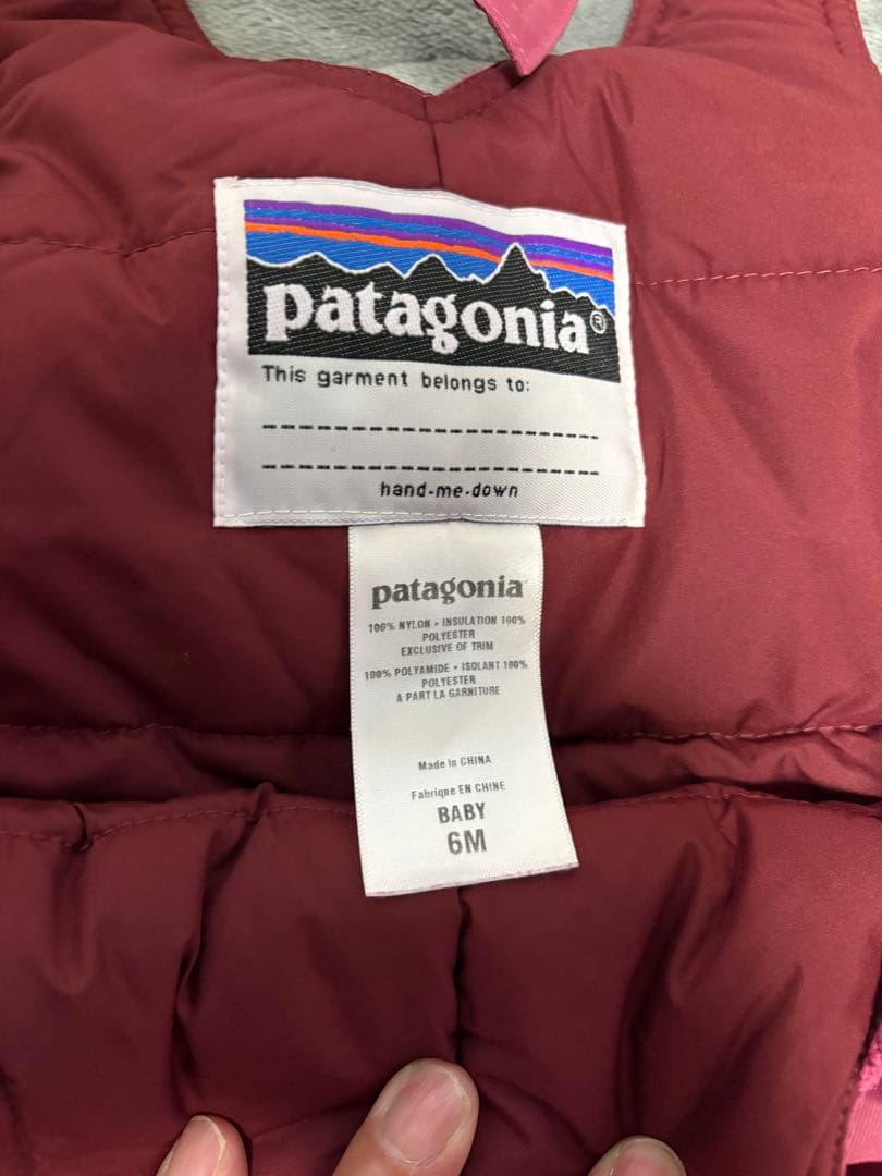 patagonia 子供用オーバーオール 6M ピンク