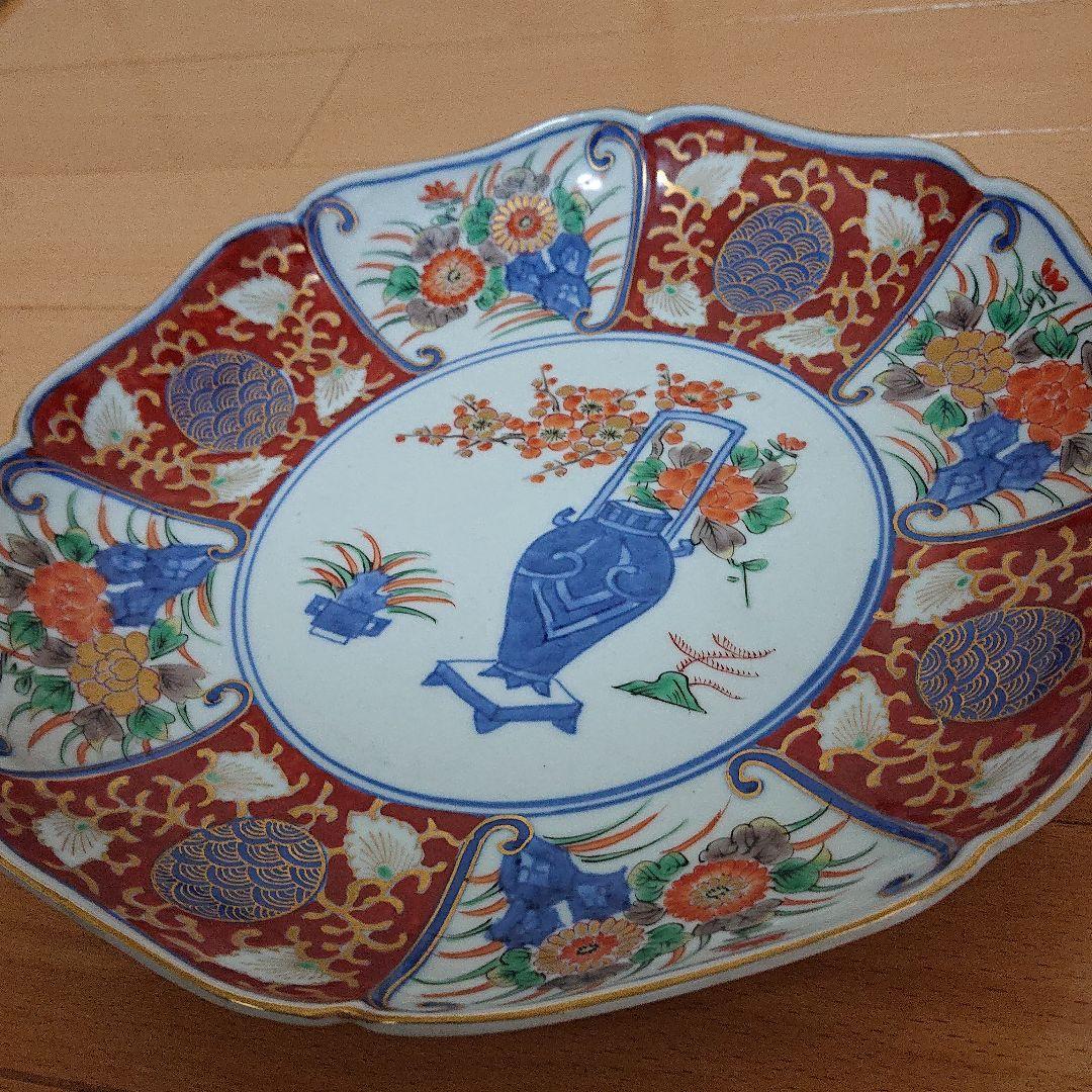 明治 大聖寺伊万里 アンティーク　24cm 中皿 九谷 古伊万里