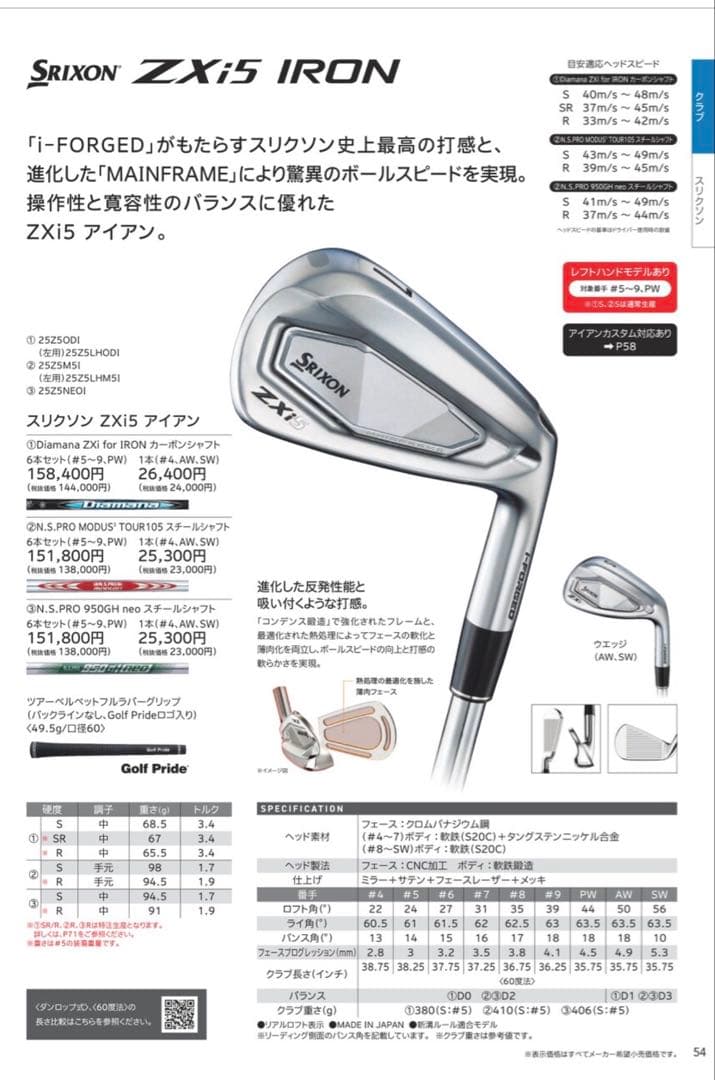 Srixon zxi5 アイアンセット 5-P