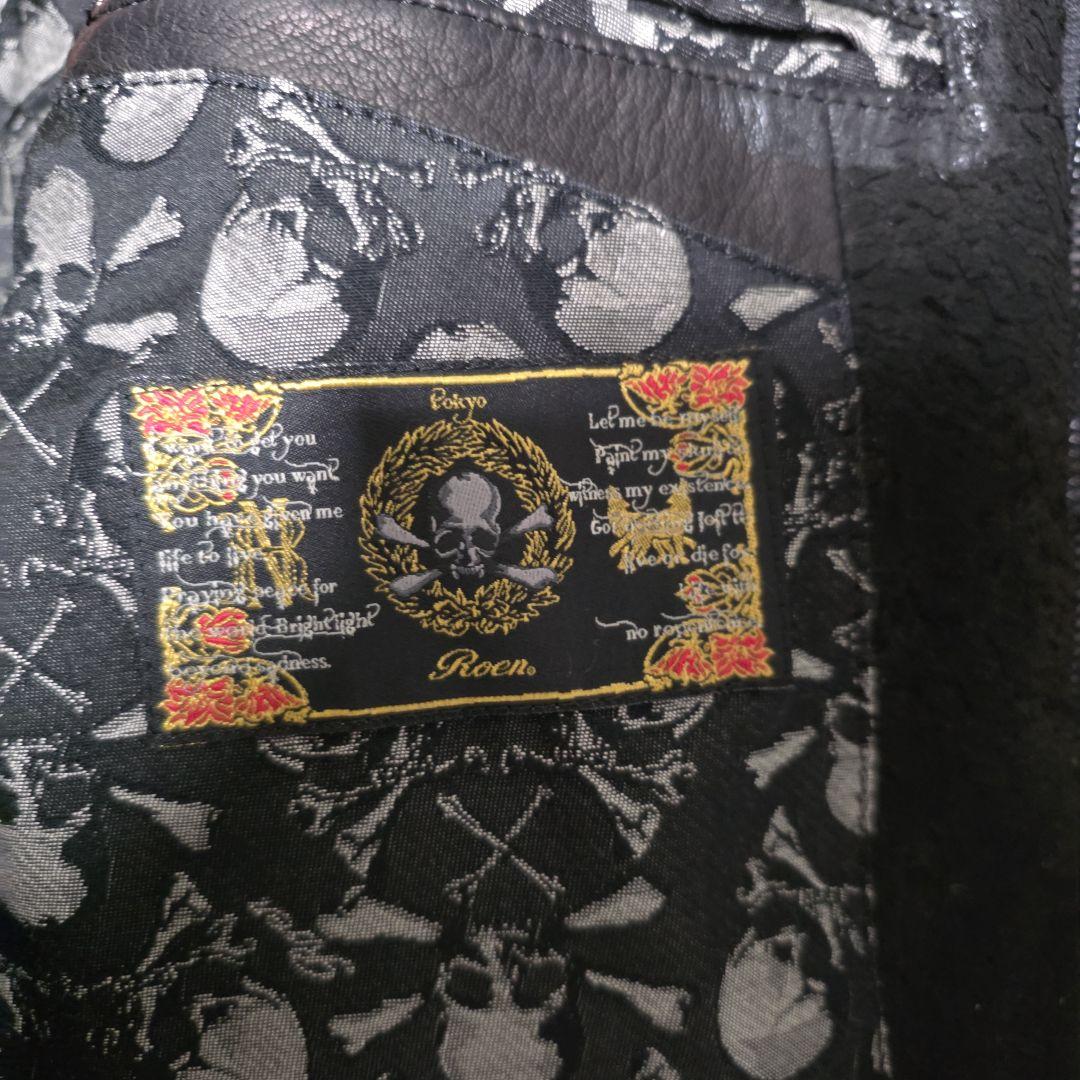 ロエン　Roen スワロスカル　レザーダブルライダースジャケット　52 XL