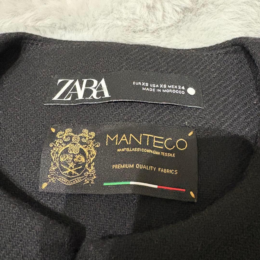 美品・完売品✨ZARA×MANTECO　ポンチョコート　黒　ウール　サイズXS